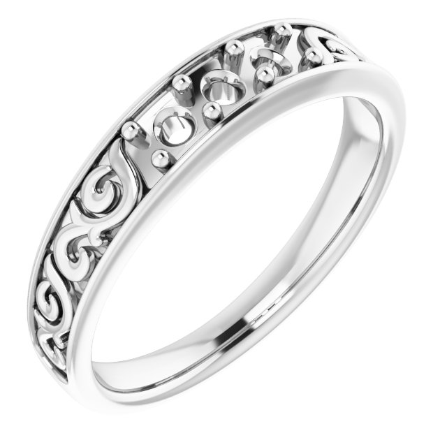 Sculptural Three-Stone Tapered Band