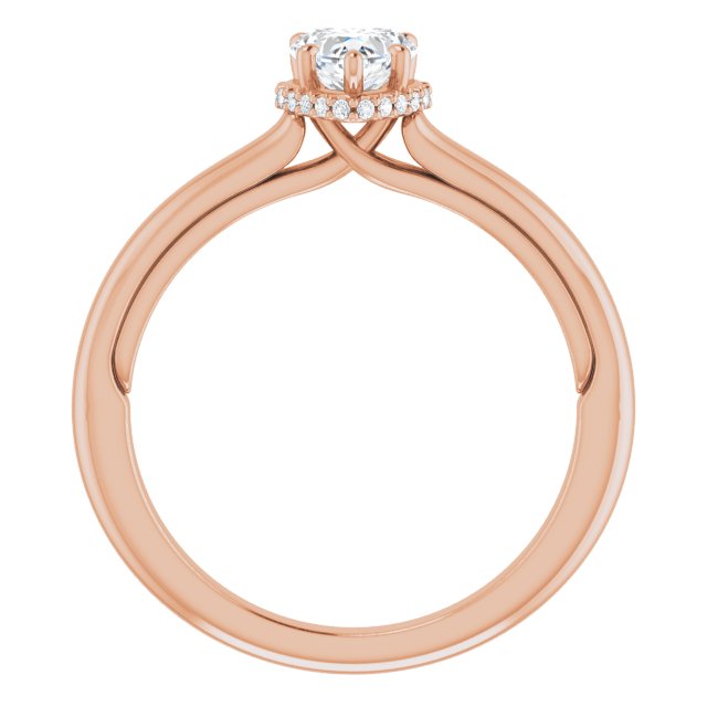 14 K Rose Gold Halo Engagement Ring - Image 2