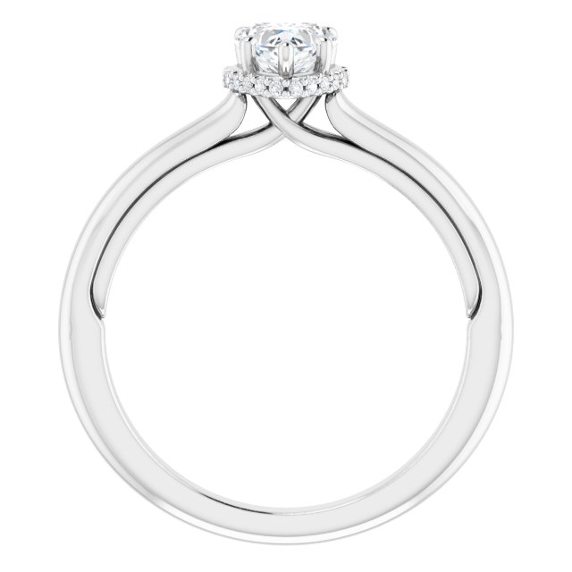 14 K White Gold Halo Engagement Ring - Image 2