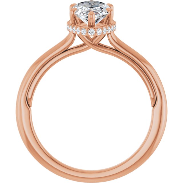 18 K Rose Gold Halo Engagement Ring - Image 2