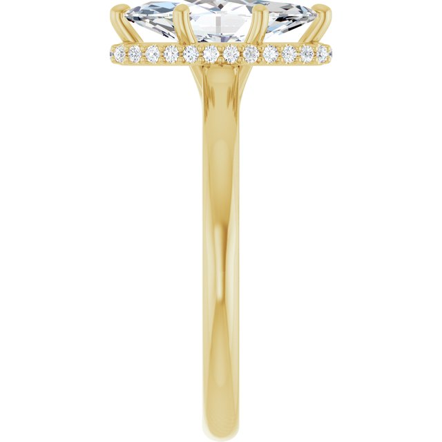 18 K Yellow Gold Halo Engagement Ring - Image 4