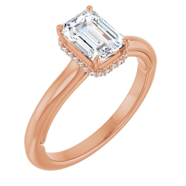 18 K Rose Gold Halo Engagement Ring