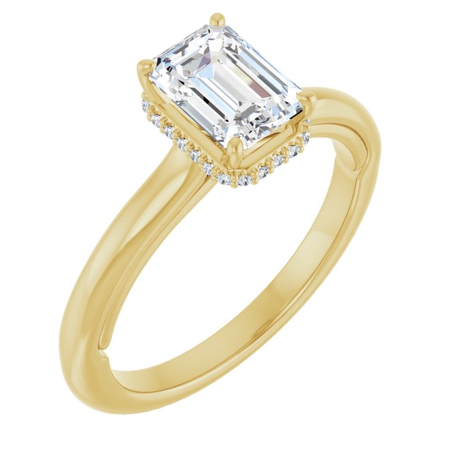 14 K Yellow Gold Halo Engagement Ring
