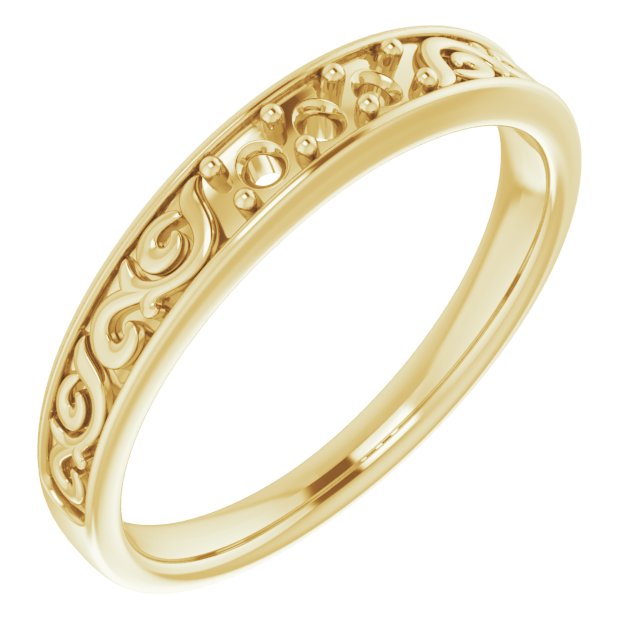 14K Yellow .20 CTW Diamond Three Stone Scroll Ring Ref 14315135