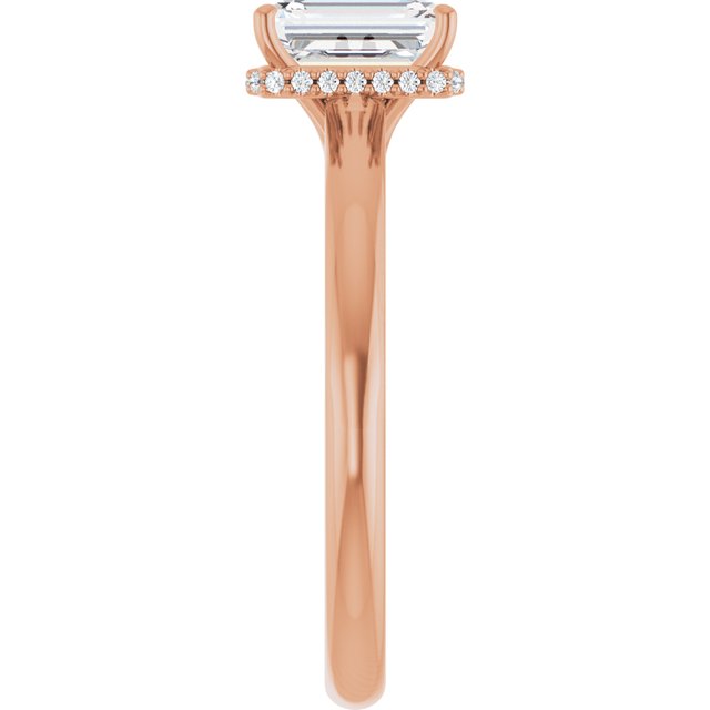 18 K Rose Gold Halo Engagement Ring - Image 4
