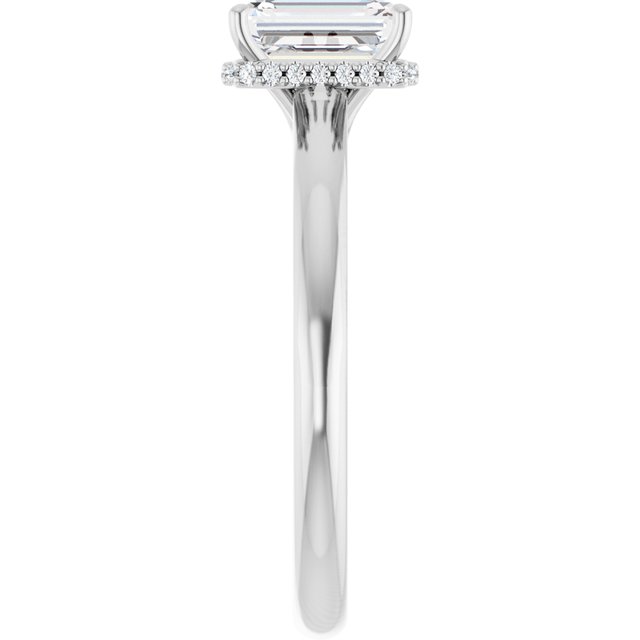 14 K White Gold Halo Engagement Ring - Image 4