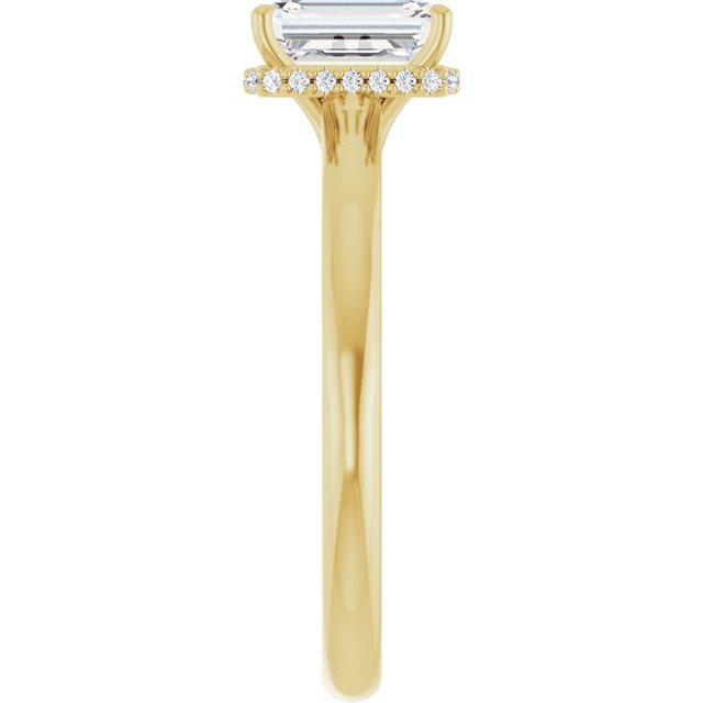 14 K Yellow Gold Halo Engagement Ring - Image 4