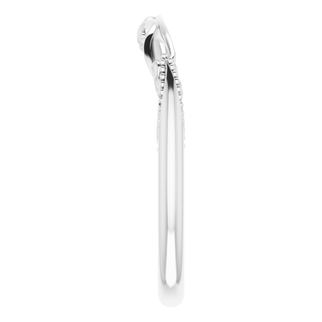 14K White Gold Sculptural-Inspired  Matching Band 