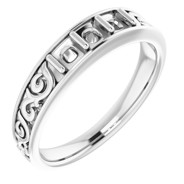 Sculptural Three-Stone Tapered Band
