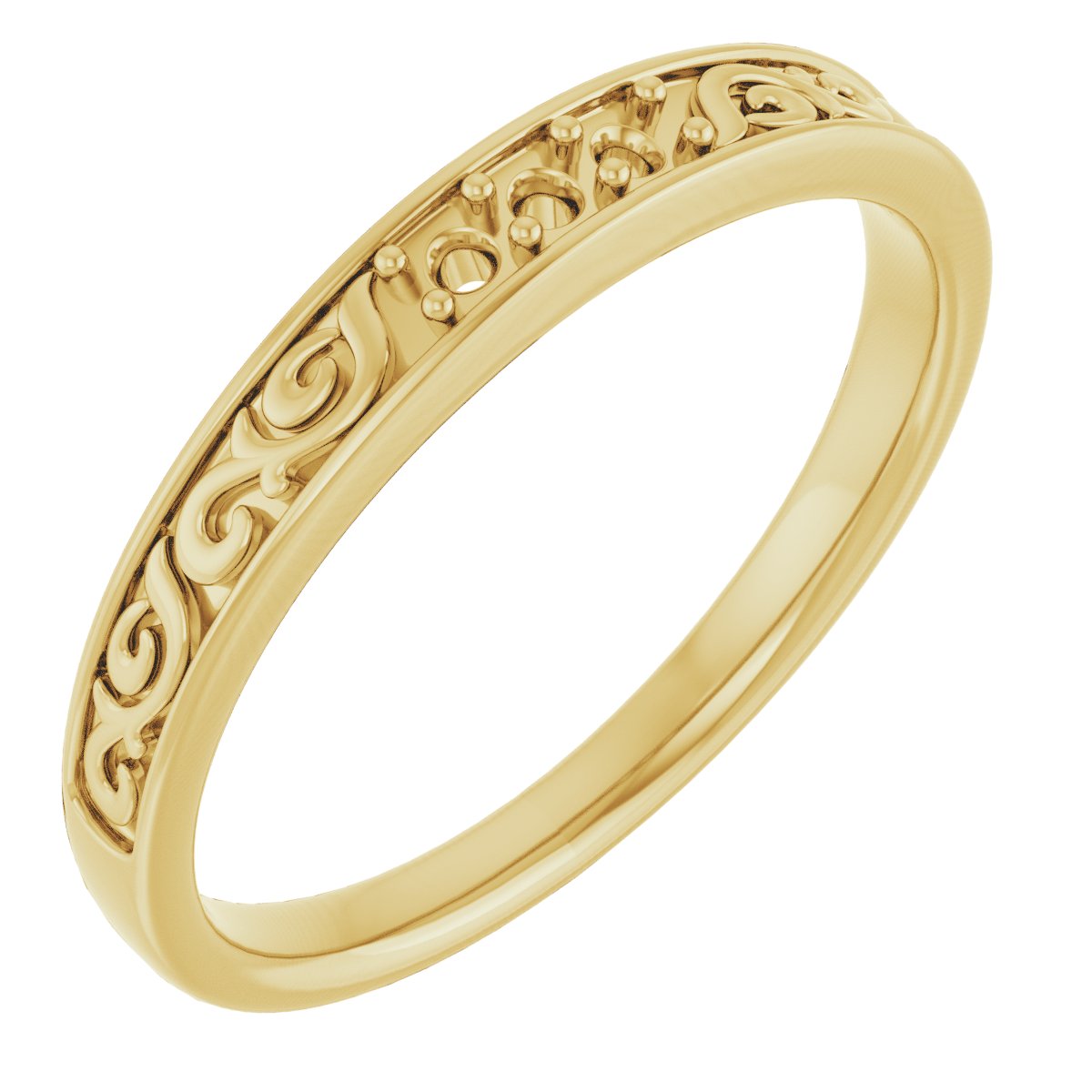 14K Yellow .10 CTW Diamond Three Stone Scroll Ring Ref 14315127