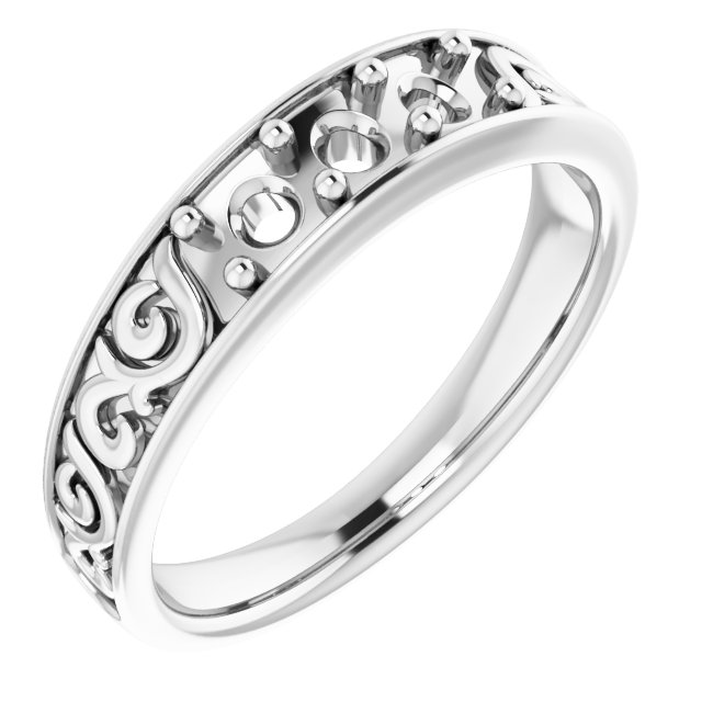 Sculptural Three-Stone Tapered Band