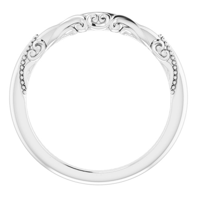 14K White Gold Sculptural-Inspired  Matching Band 