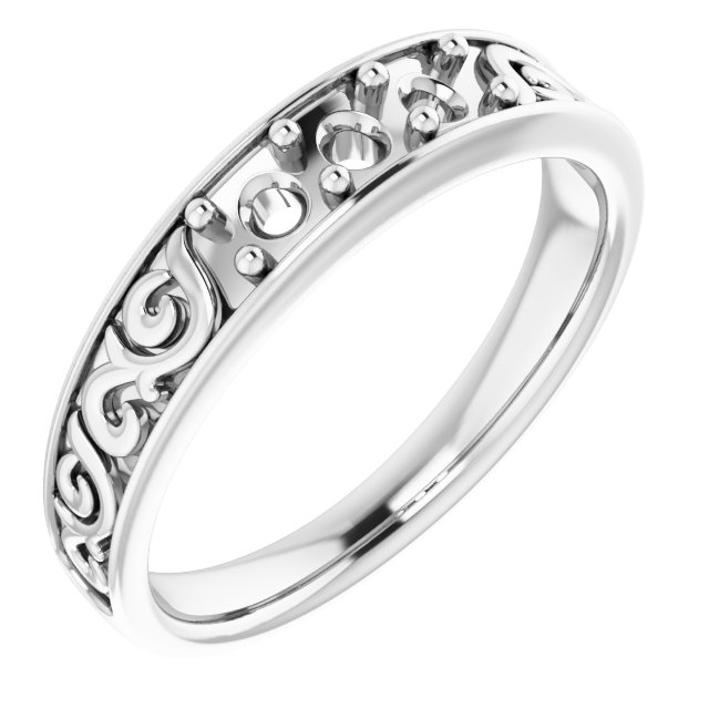 Sculptural Three-Stone Tapered Band
