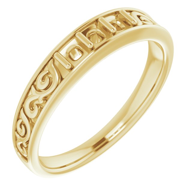 14K Yellow .375 CTW Diamond Three Stone Scroll Ring Ref 14315171