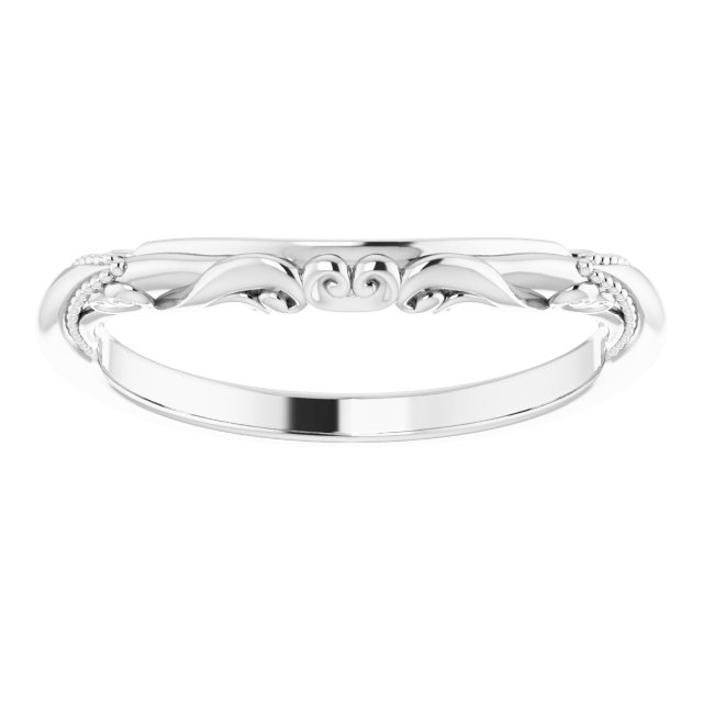 14K White Gold Sculptural-Inspired  Matching Band 