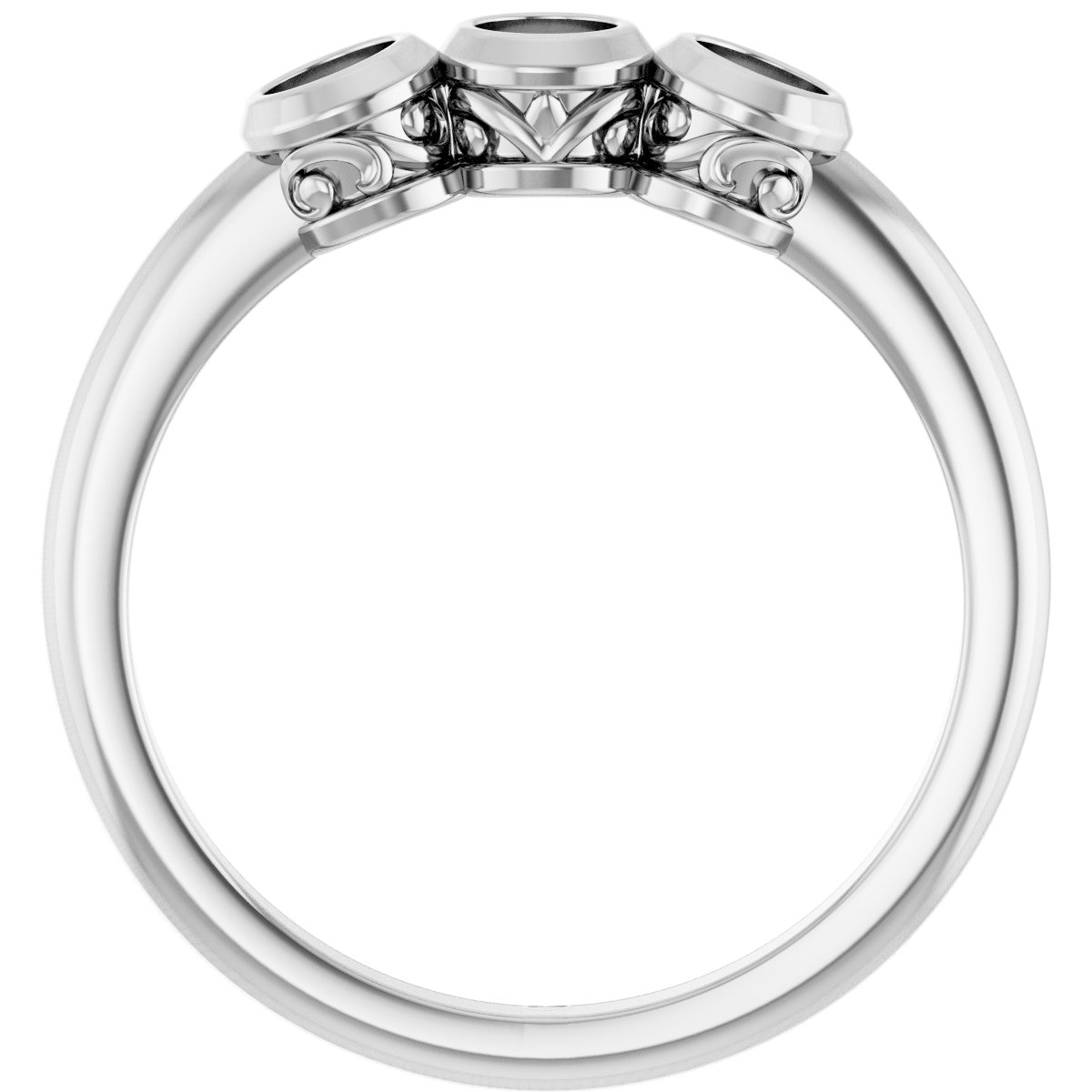 14K White 1/3 CTW Natural Diamond Three-Stone Ring