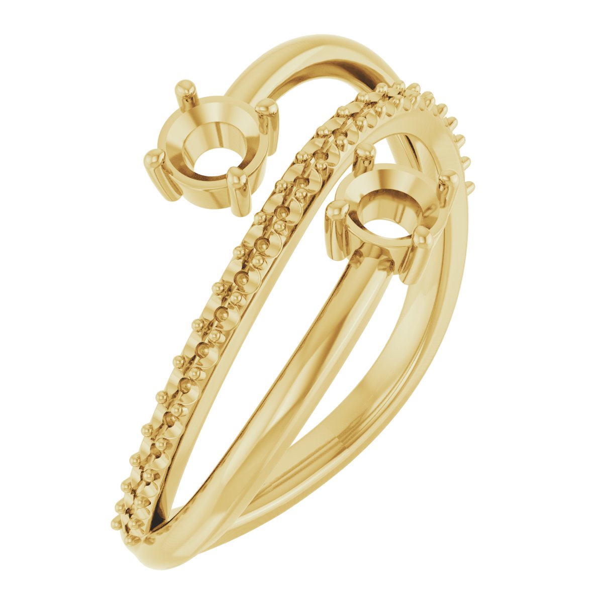 14K Yellow 3/4 CTW Diamond Two-Stone Bypass Ring
