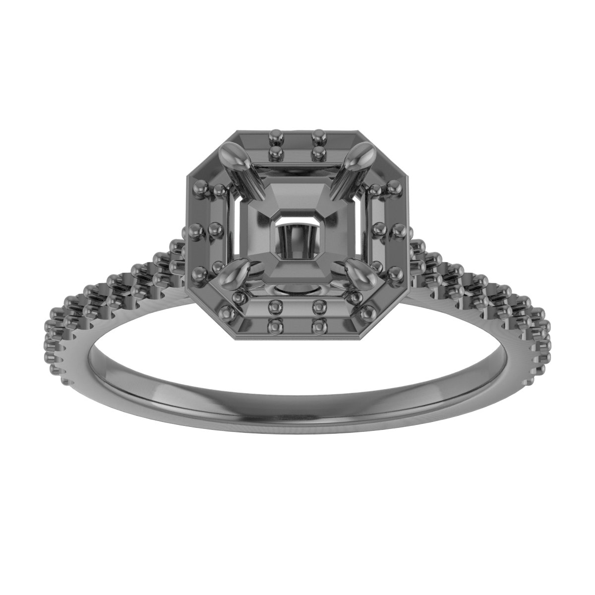 10x10 mm Heart Engagement Ring Mounting view 3