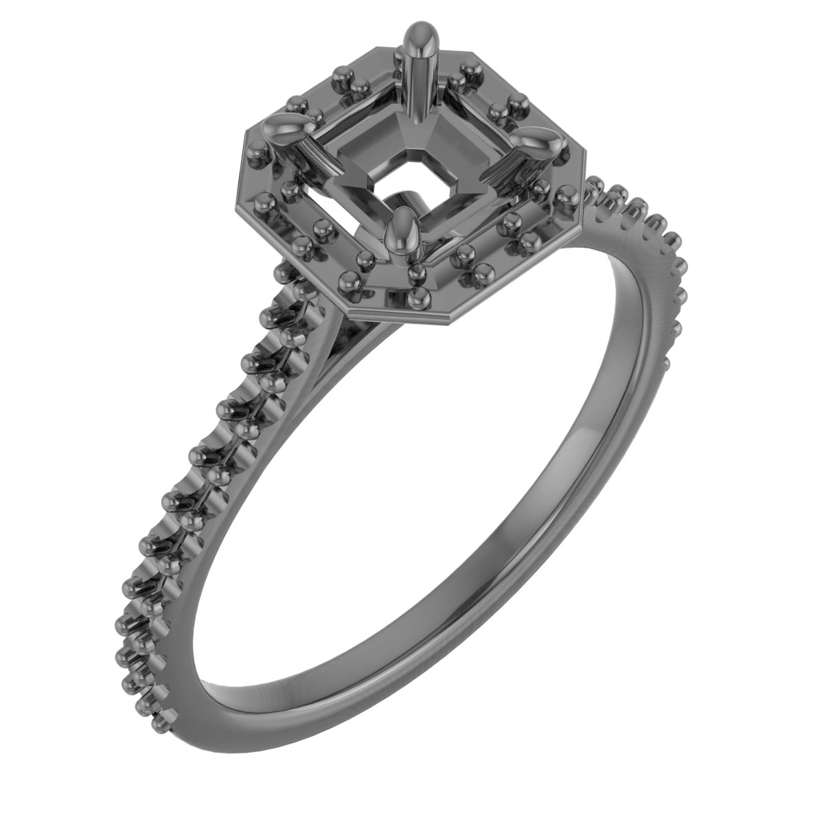 10x10 mm Heart Engagement Ring Mounting