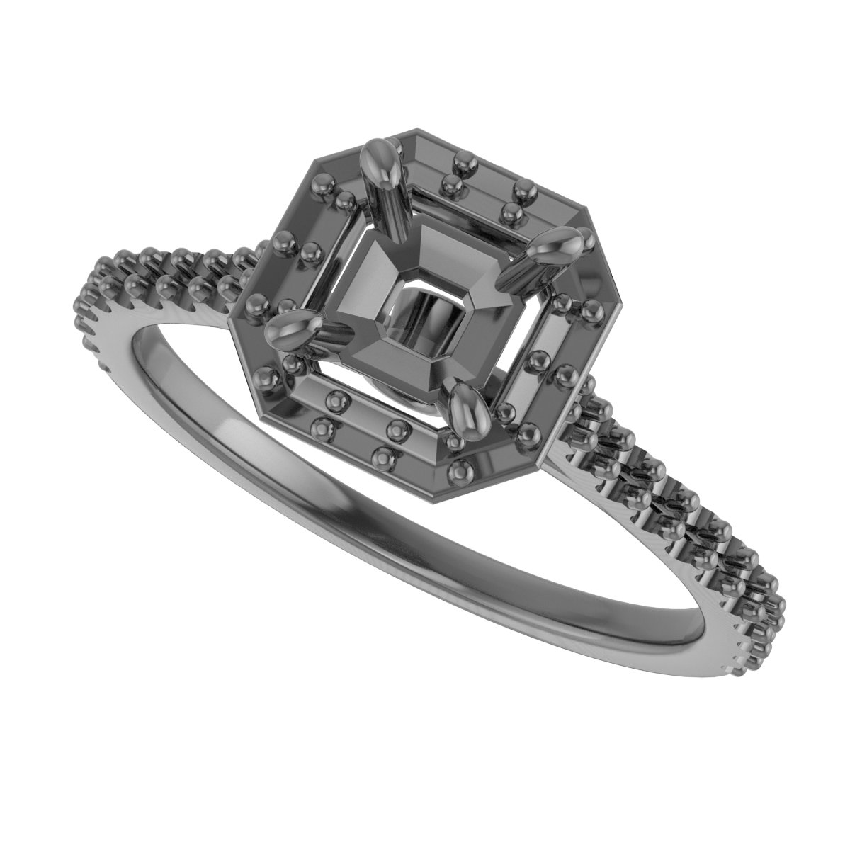 10x10 mm Heart Engagement Ring Mounting view 5
