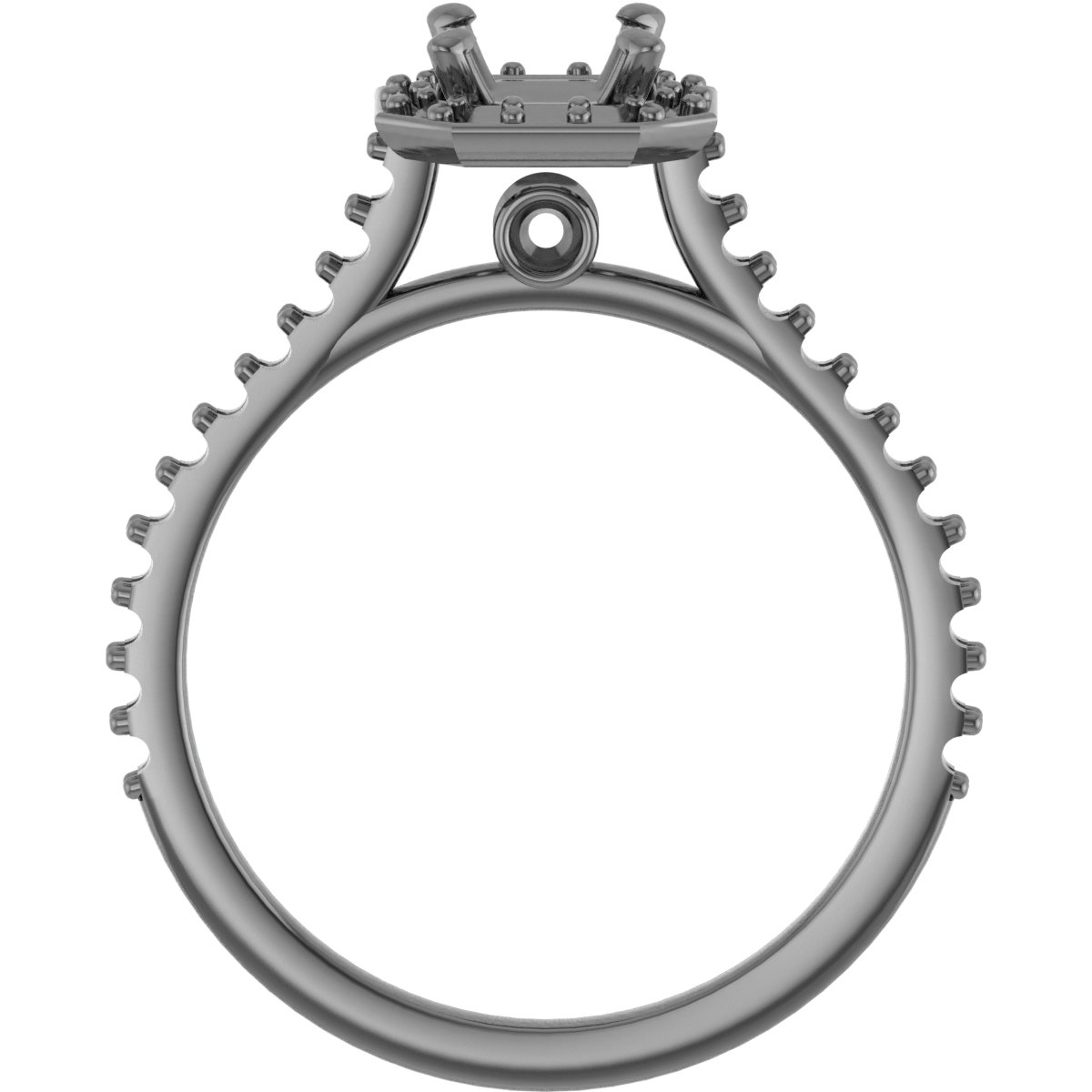 10x10 mm Heart Engagement Ring Mounting view 2