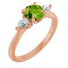14K Rose Peridot and .25 CTW Diamond Ring Ref. 14300458