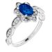14K White Lab-Grown Blue Sapphire & 1/8 CTW Natural Diamond Ring  
