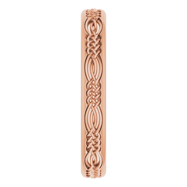14K Rose 3.2 mm Celtic-Inspired Band Size 7