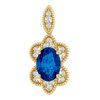 14K Yellow Blue Sapphire and .06 CTW Diamond Pendant Ref 14303802