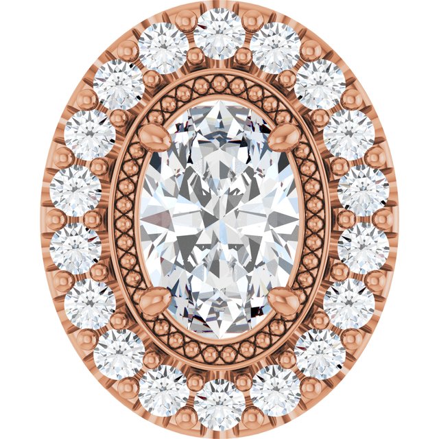 14K Rose 5/8 CTW Natural Diamond Pendant