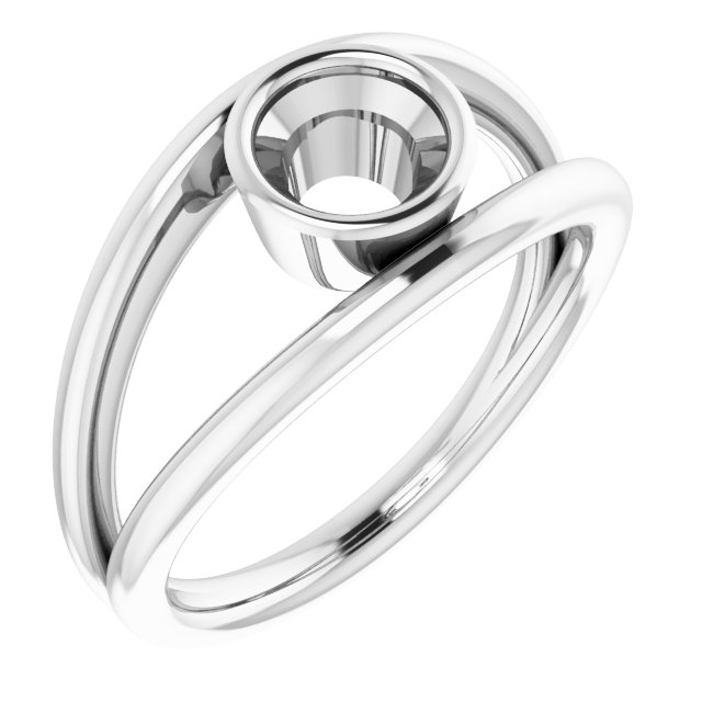 Bezel-Set Solitaire Negative Space Ring