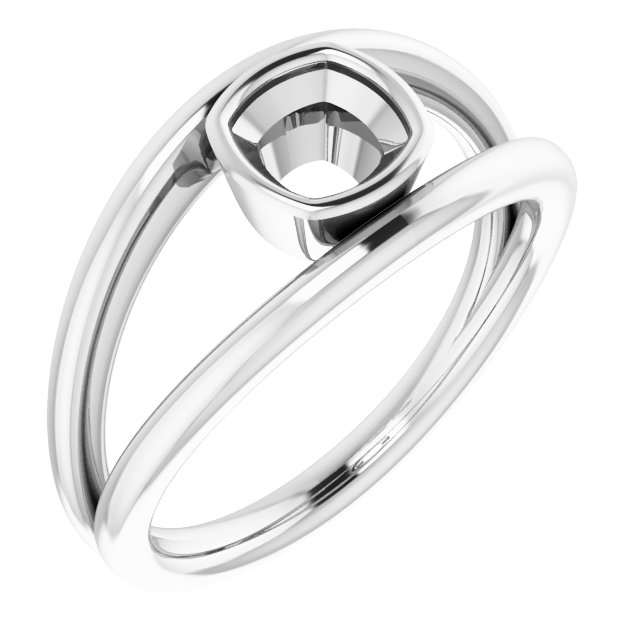 Bezel-Set Solitaire Negative Space Ring