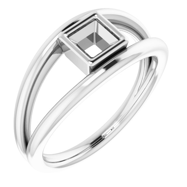 Bezel-Set Solitaire Negative Space Ring