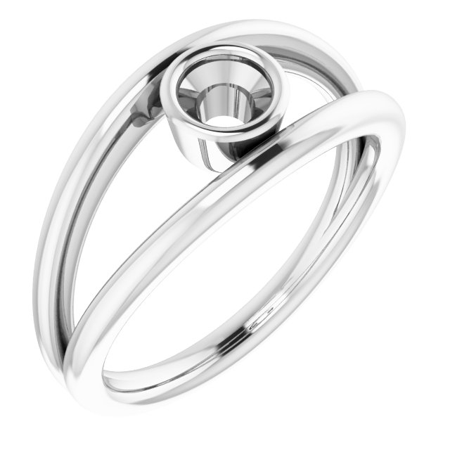 Bezel-Set Solitaire Negative Space Ring