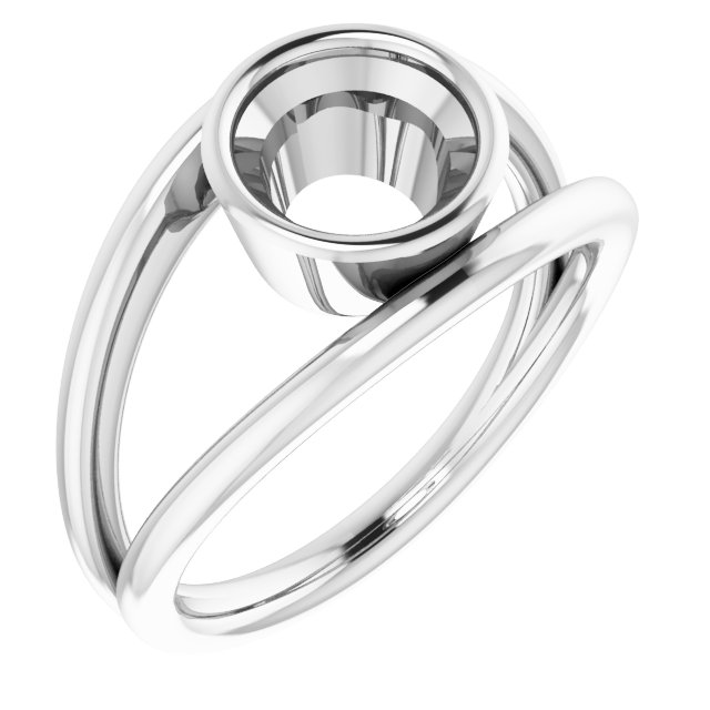 Bezel-Set Solitaire Negative Space Ring