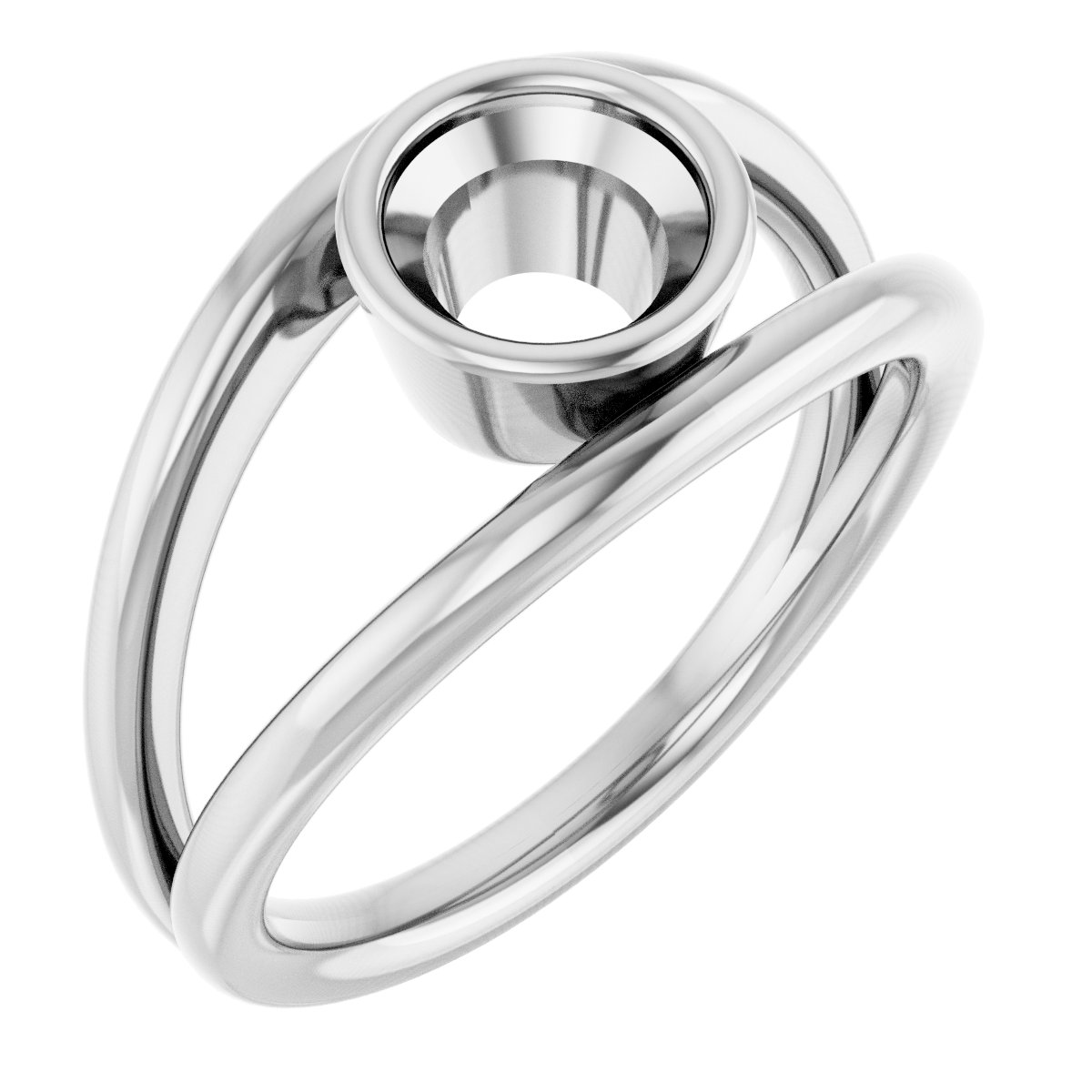 Bezel-Set Solitaire Negative Space Ring