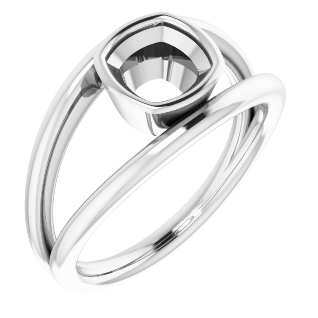 Bezel-Set Solitaire Negative Space Ring