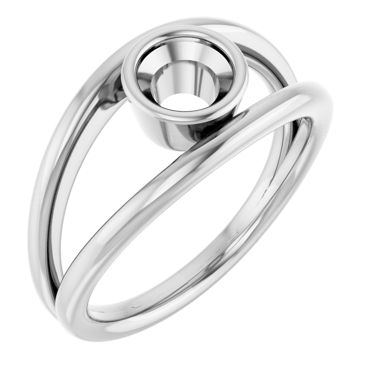 Bezel-Set Solitaire Negative Space Ring