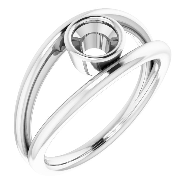 Bezel-Set Solitaire Negative Space Ring