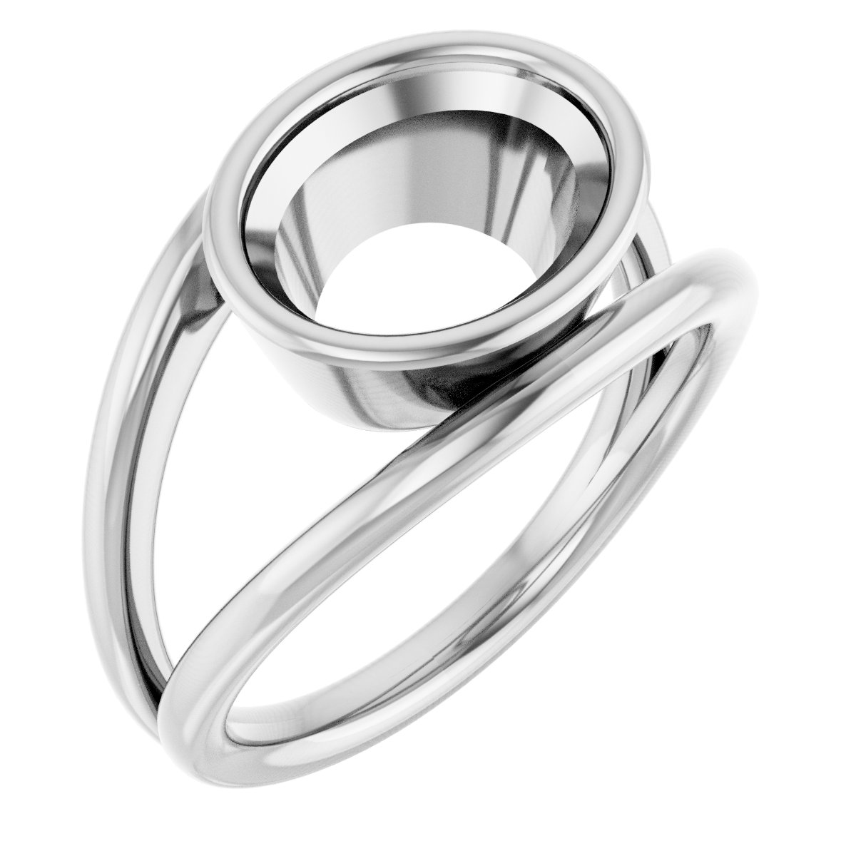 Bezel-Set Solitaire Negative Space Ring