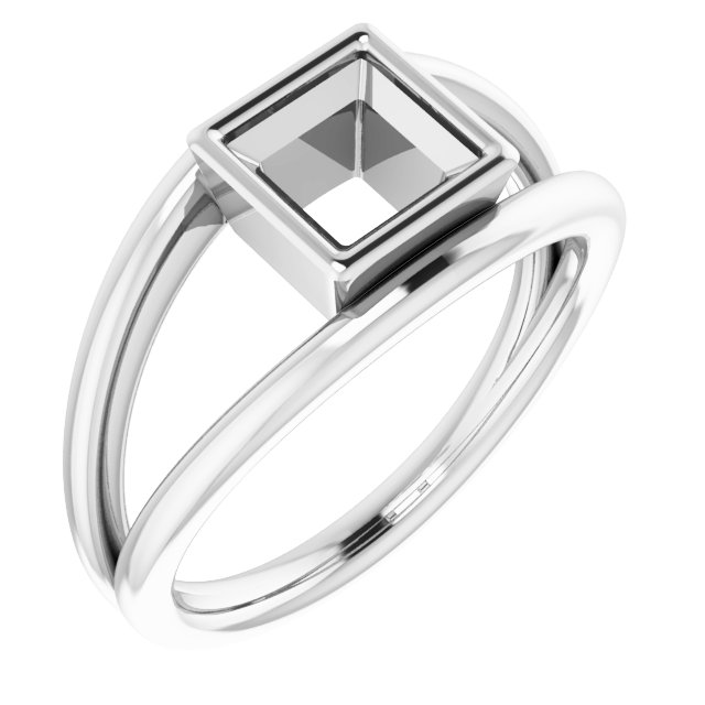 Bezel-Set Solitaire Negative Space Ring