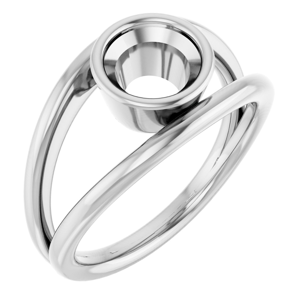 Bezel-Set Solitaire Negative Space Ring