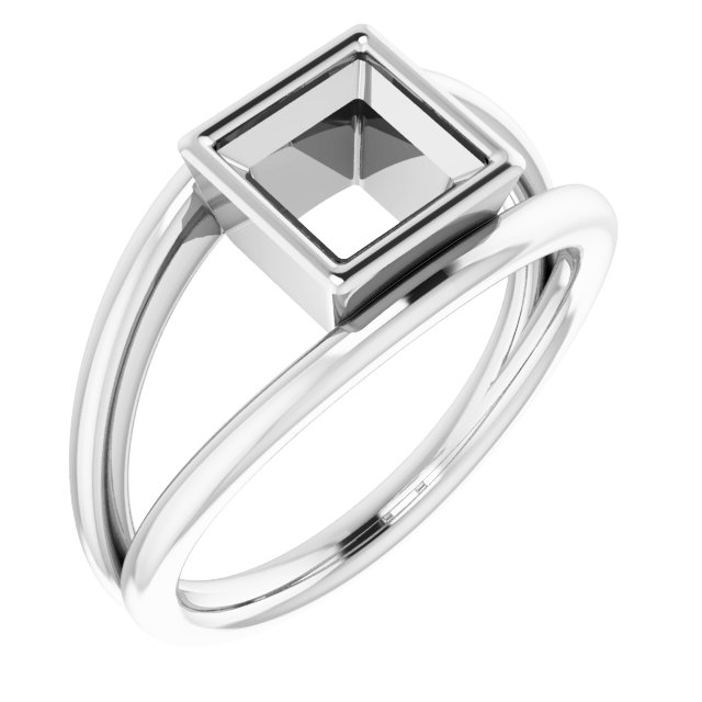 Bezel-Set Solitaire Negative Space Ring