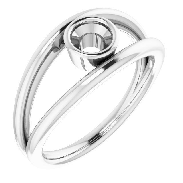Bezel-Set Solitaire Negative Space Ring