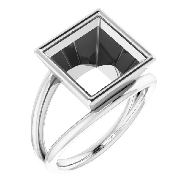 Bezel-Set Solitaire Negative Space Ring