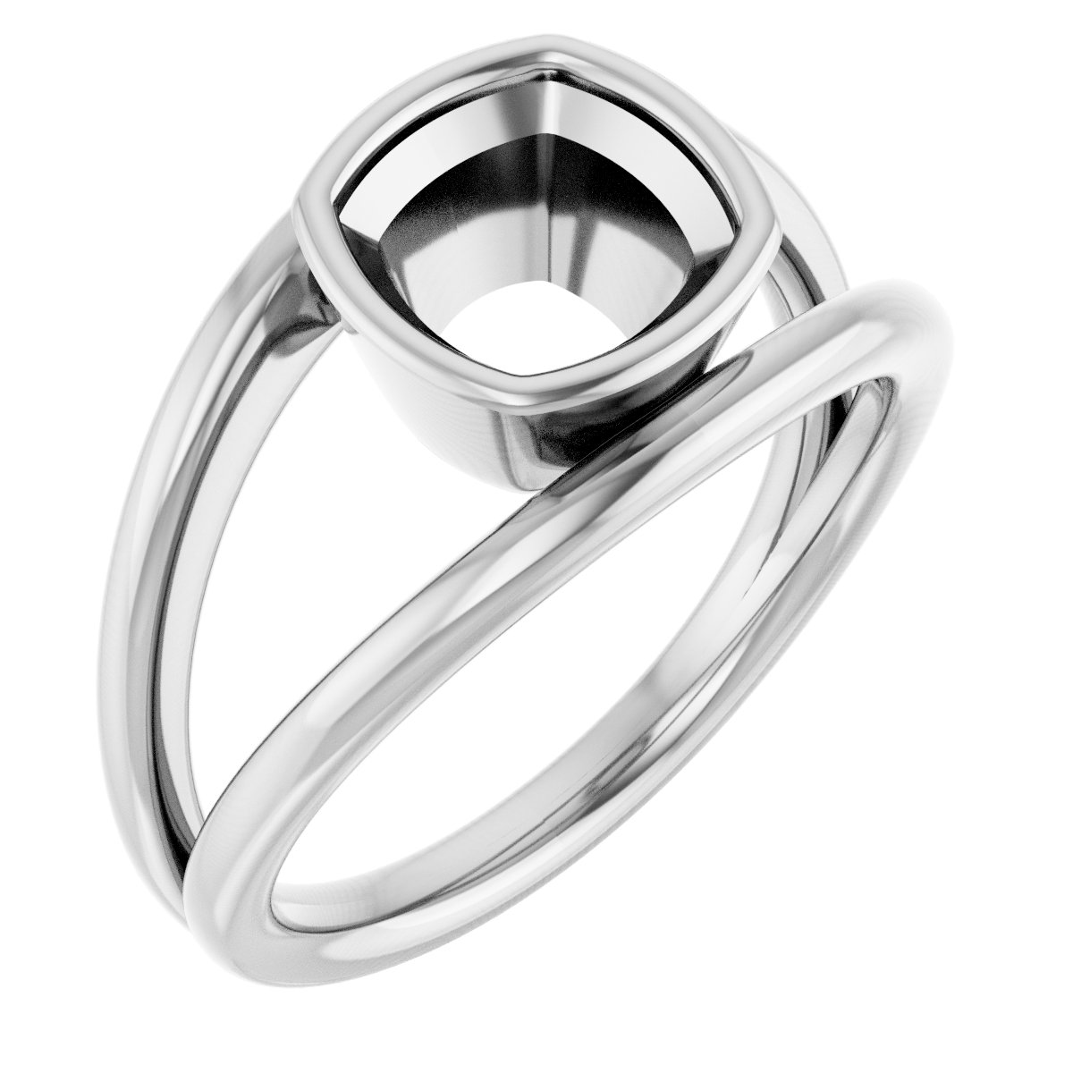 Bezel-Set Solitaire Negative Space Ring