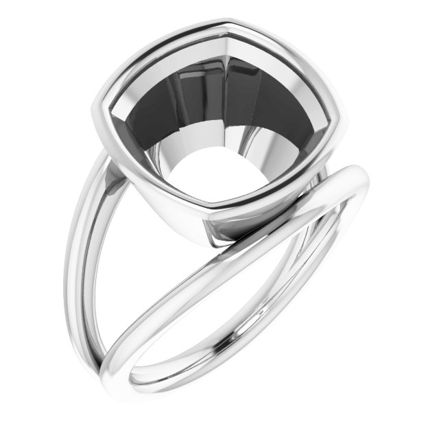Bezel-Set Solitaire Negative Space Ring