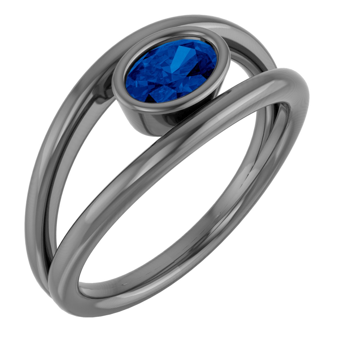 14K Yellow Blue Sapphire Ring   