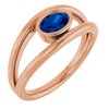 14K Rose Blue Sapphire Ring Ref. 14300462