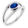 14K White Blue Sapphire Ring Ref. 14300460